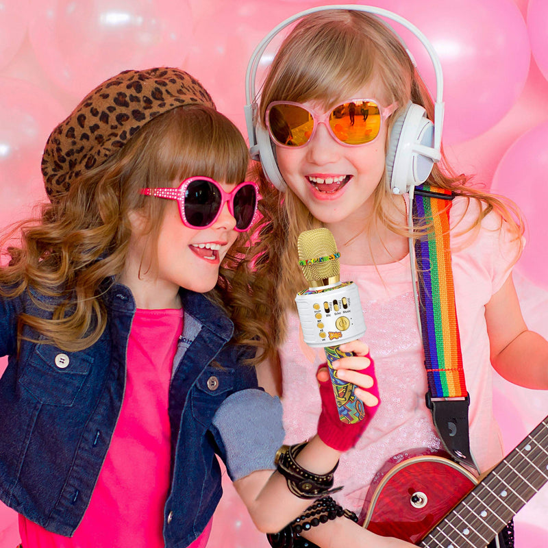 Move2Play Bluetooth Karaoke Microphone Perfect Birthday Gifts for Kids, Toy for 4 5 6 7 8 year old Girls and Boys Graffiti