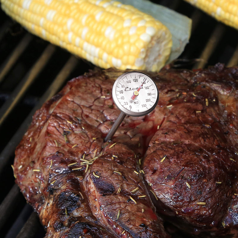 Escali AH2 NSF Certified Commercial Instant Read Small Dial Thermometer, Protective Sheath, Silver