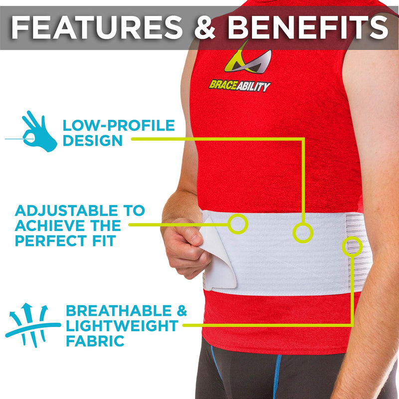 BraceAbility Hernia Belt for Men & Women | Stomach Truss Binder with Compression Support Pad for Abdominal, Umbilical, Navel & Belly Button Hernias - L/XL (New & Improved) Fits 40"-60" Large/X-Large (Pack of 1)