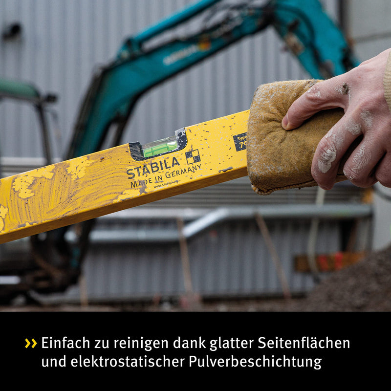 STABILA spirit level Type 70, 80 cm, light aluminum profile, 1 horizontal level, 1 vertical level, Made in Germany