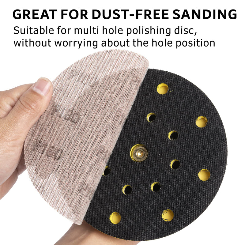 UPWOOD sanding grid 50 pieces 125 mm Velcro grit 180, for dust-free sanding of car bodies, wood, metal, plastic, paint, adapts to all 125 mm sanders P180 - 125 mm