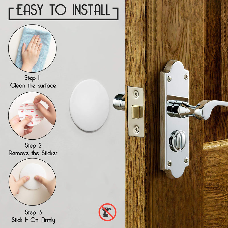 Door Stopper Wall Protector Large 3.15" with Strong 3M Adhesive - Quiet and Shock Absorbent Silicone Wall Protectors from Door Knobs (3 PCS) - Discreet Door Stop to Protect Every Wall Surface Large Size 3.15" (3 PCS)