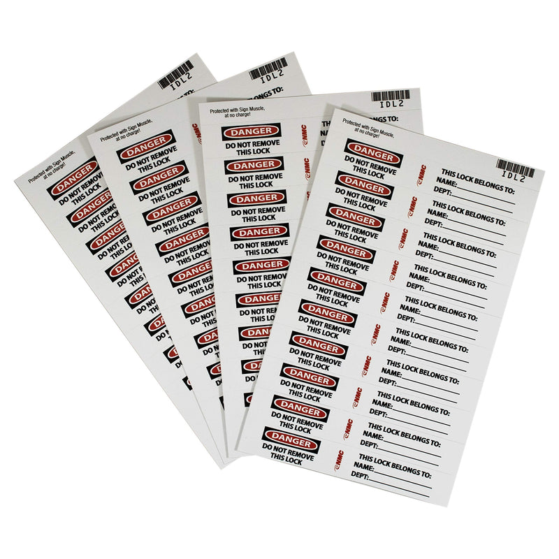 NMC IDL1 DANGER Label - [Pack of 40] ¾ in. x 5 in. PS Vinyl Danger Lockout Stick-On Label
