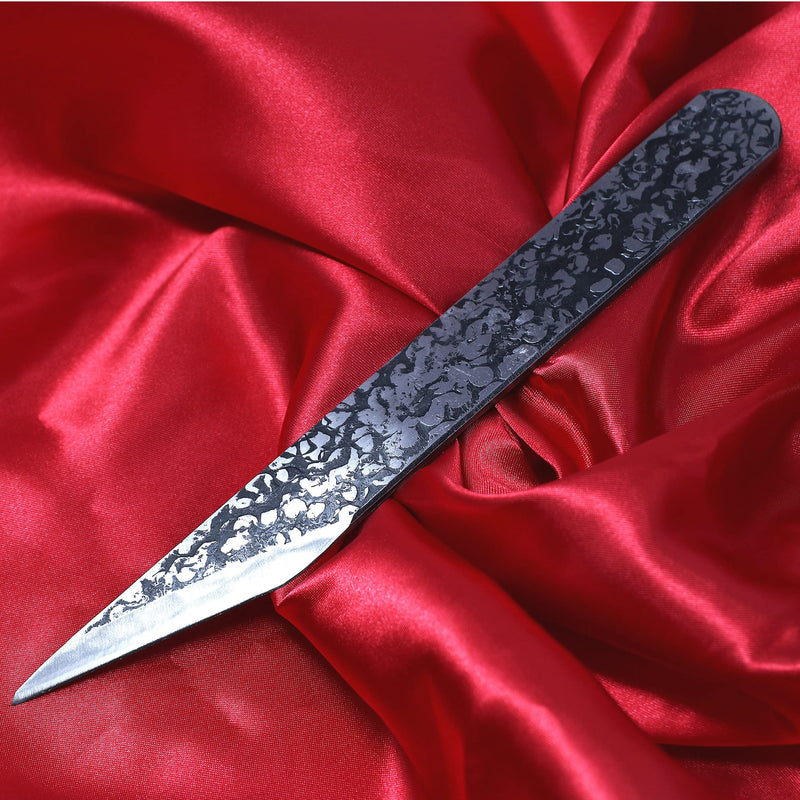 KAKURI Kiridashi Knife 24 mm for Left Handed, Made in JAPAN, Left Hand Knife Tool for Wood Marking, Scribing, Carving, Whittling, Woodworking, Hand Forged Hammered Pattern