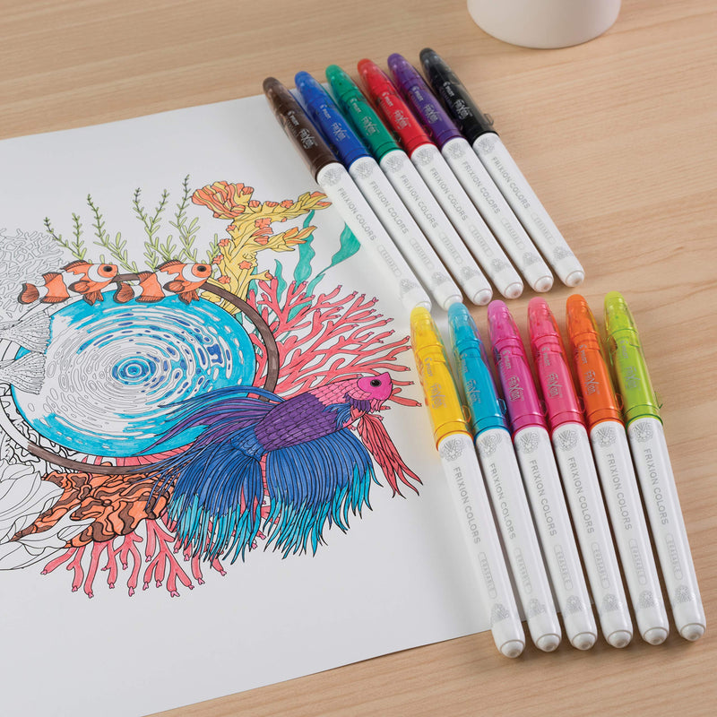 PILOT FriXion Colors Erasable Marker Pens, Bold Point, Assorted Color Inks, Tub of 36 (8032) Pack of 36