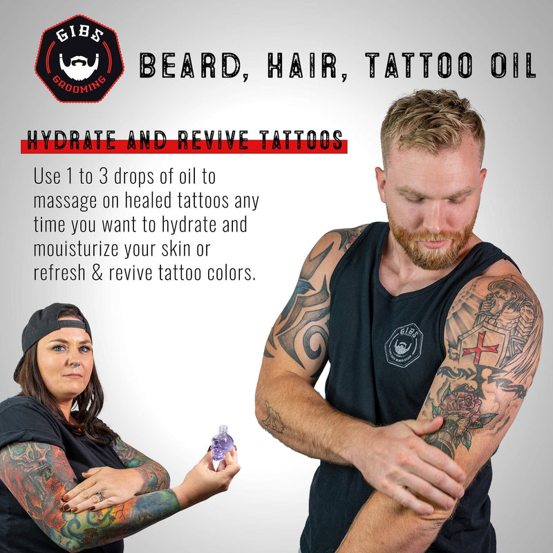 GIBS Grooming Bush Master Beard, Hair & Tattoo Oil- All-Natural with Nutmeg, Leather, Vanilla & Musk Scent- Softens & Strengthens Beard Growth, Moisturizes Skin, 1 Oz. 1 Ounce (Pack of 1) Nutmeg, Leather, Vanilla and Musk