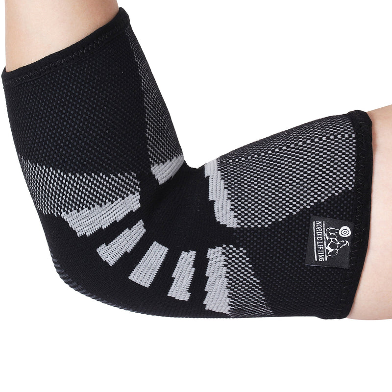 Elbow Compression Sleeves (1 Pair) - Support for Tendonitis Prevention & Recovery (Large) Large