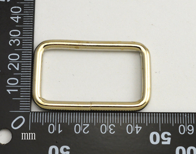 Wuuycoky 1.5" Inner Length Rectangle Rings Loop Ring No Welded for Strap Webbing Belts Buckle Color Optional Silver X 10pcs