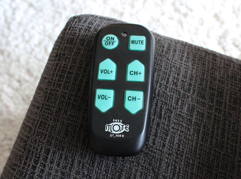 Universal Big Button TV Remote - EasyMote | Backlit, Easy Use, Smart, Learning Television & Cable Box Controller, Perfect for Assisted Living Elderly Care. Black TV Remote Control