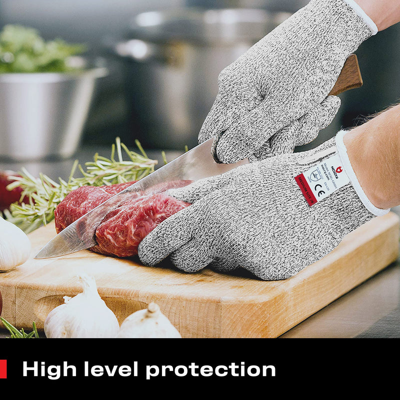 NoCry Cut Resistant Gloves - Ambidextrous, Food Grade, High Performance Level 5 Protection. Size Medium, Complimentary Ebook Included Original