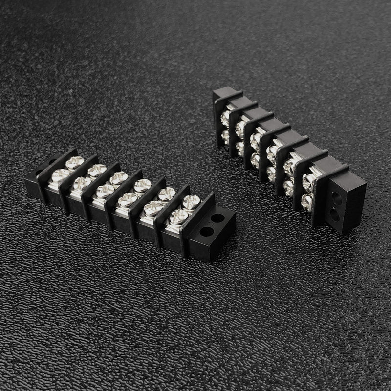 MGI SpeedWare Double Row Terminal Junction Block, Screw Barrier Strip 2-Pack (6 Pole) 6 Pole (12 Screw)