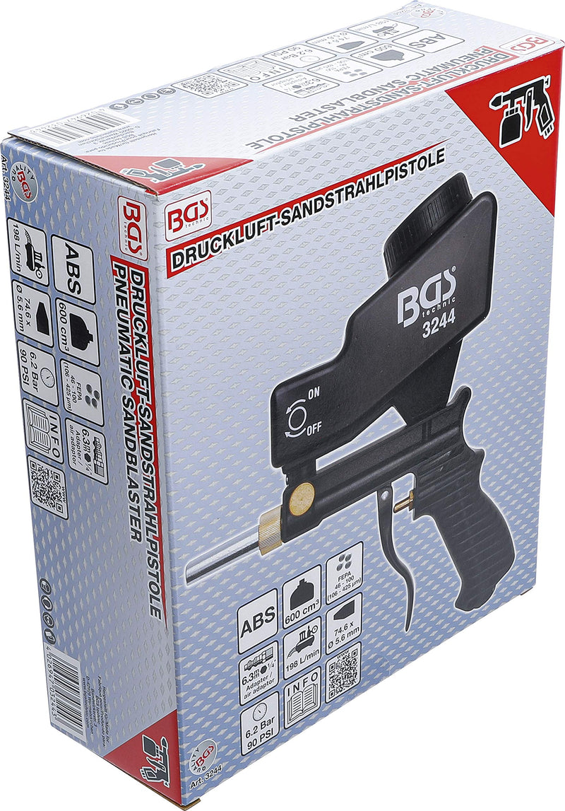 BGS 3244 | Compressed air sandblasting gun | 5mm steel tip | ABS housing sandblasting gun