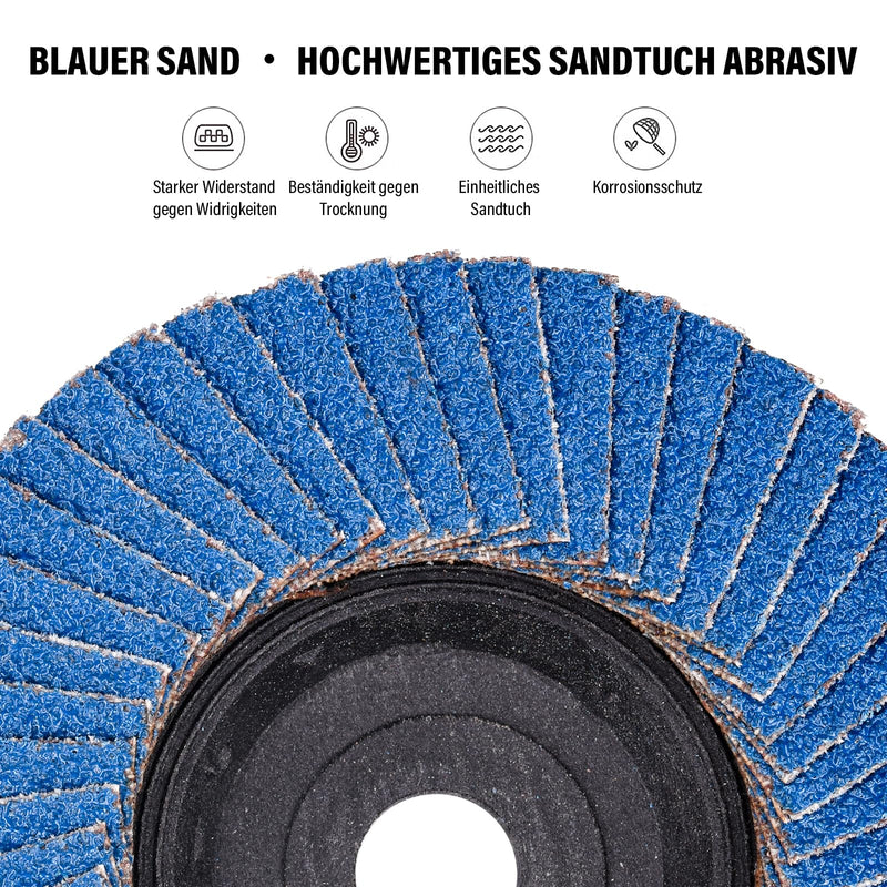HATANSE Pack of 8 serrated discs, diameter 76 mm x 10 mm, sanding discs, sanding mop plates, 40, 60, 80, 120 grit set of flap discs for angle grinder, polishing machine