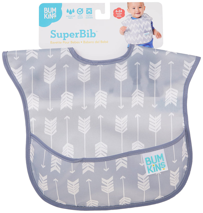 Bumkins SuperBib, Baby Bib, Waterproof Fabric, Fits Babies and Toddlers 6-24 Months â€“ Arrows Pack of 1