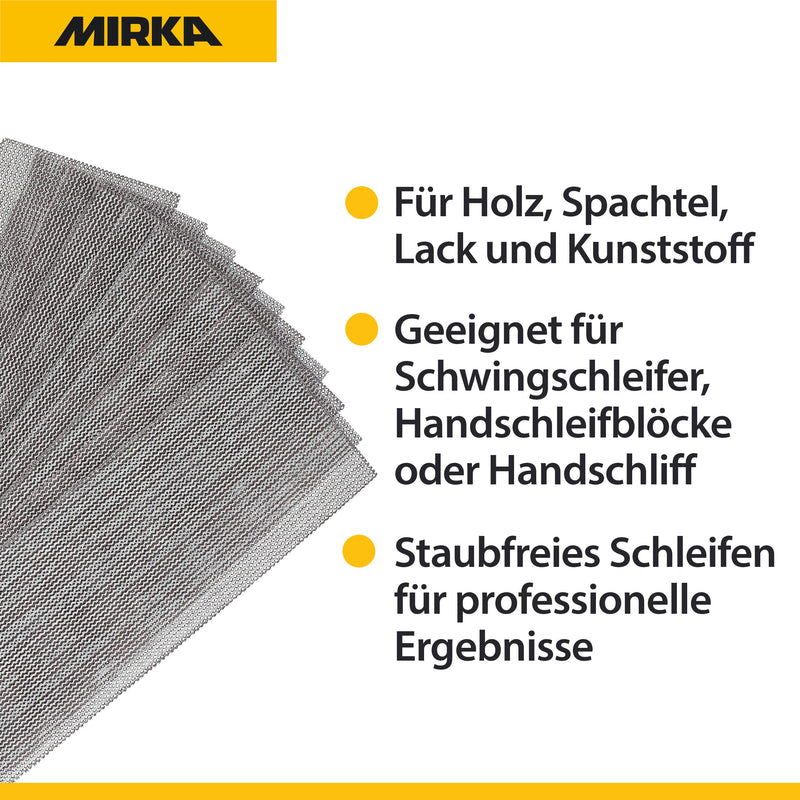 Mirka Abranet® mesh sanding strips (80 x 230 mm), professional sanding grid with P120 grit and Velcro, for hand sanding, orbital sander and hand sanding block, pack of 10, grit P120