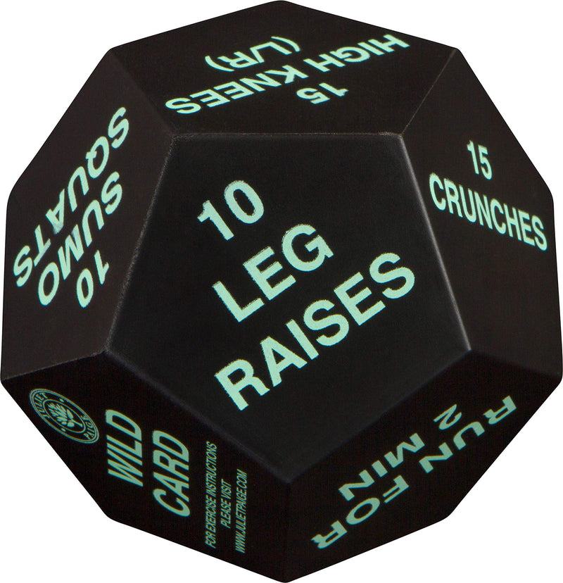 Juliet Paige Exercise Dice for Home Fitness, Workouts, WOD, Cardio, HIIT, and Sports Green, White, and Red
