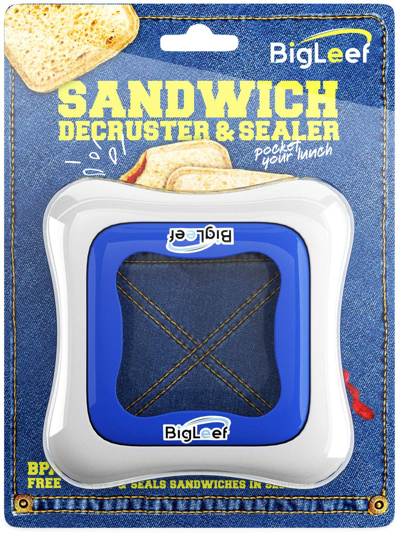 Sandwich Cutter, Sealer and Decruster for Kids - Remove Bread Crust, Make DIY Pocket Sandwiches - Non Toxic, BPA Free, Food Grade Mold - Durable, Portable, Easy to Use and Dishwasher Safe by BigLeef