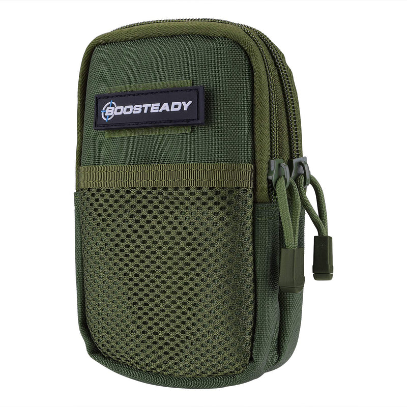 BOOSTEADY Backpack Strap Pouch, Smartphone Strap Pack, Backpack Attachment Bag for Hikers Army Green Pouch with 4‚Äù Mod Strap