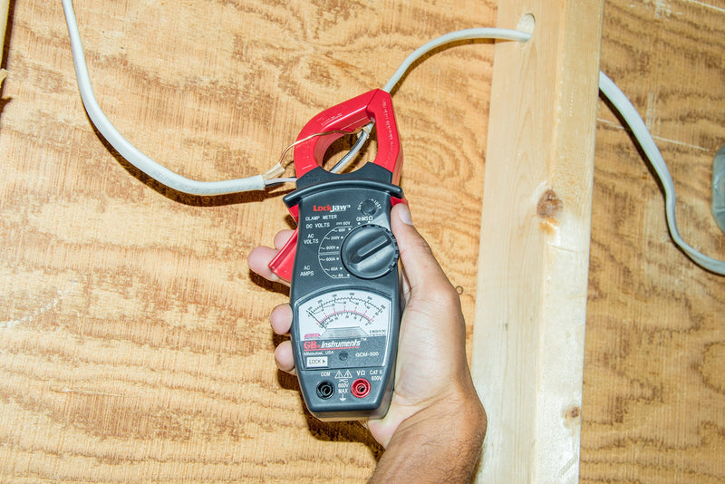 Gardner Bender GCM-500 AC Clamp Meter with Lockjaw 1½ Inch Jaw Manual 4 Function / 8 Range