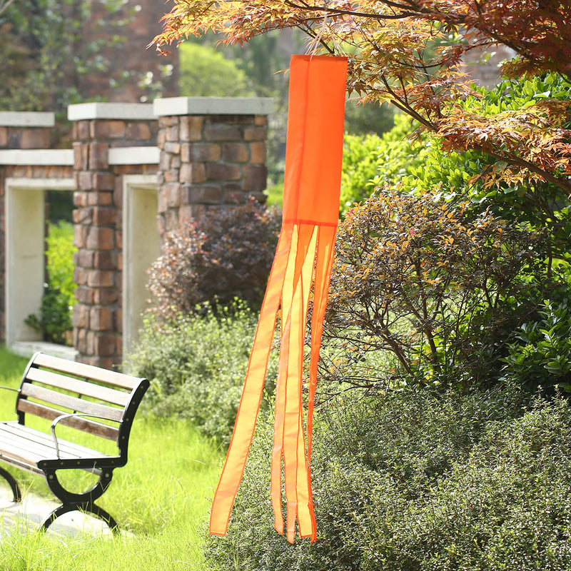 MSFHHA Orange Flag WindSock Solid Color 2 Pack Stripes Wind Socks for Yard and Garden Flag, 60 inch Orange windsock