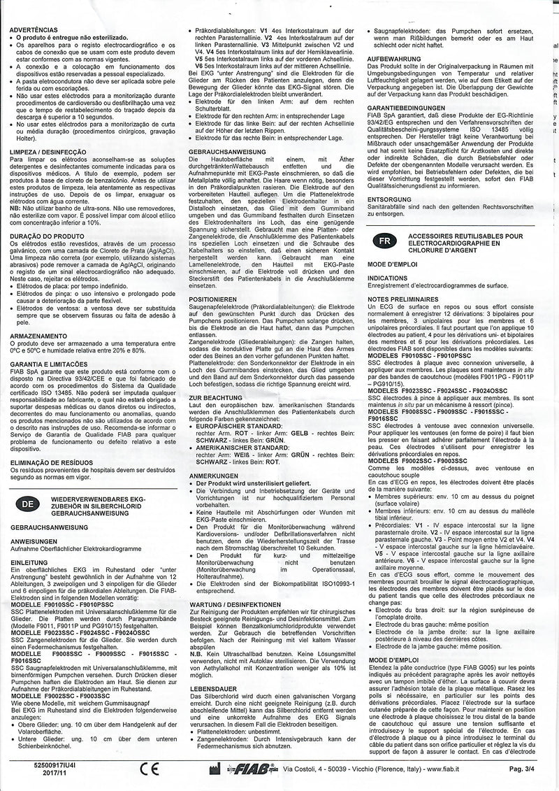 Fiab f9008ssc electrode precordiali suction cup for ECG, diameter 15 mm, child, set of 6 pieces