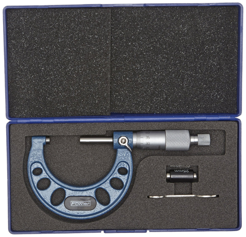 Fowler 52-248-101-0, Outside Metric Micrometer With 0-25MM Measuring Range 0.01mm 0.001mm