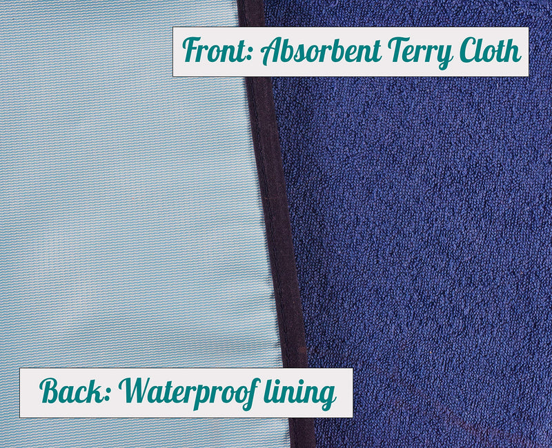 2 Pack Adult Bibs - Reusable and Washable Cotton Terry Cloth Aprons for Elderly, Seniors and Disabled