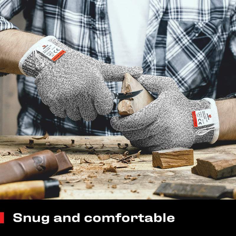 NoCry Cut Resistant Gloves - Ambidextrous, Food Grade, High Performance Level 5 Protection. Size Medium, Complimentary Ebook Included Original