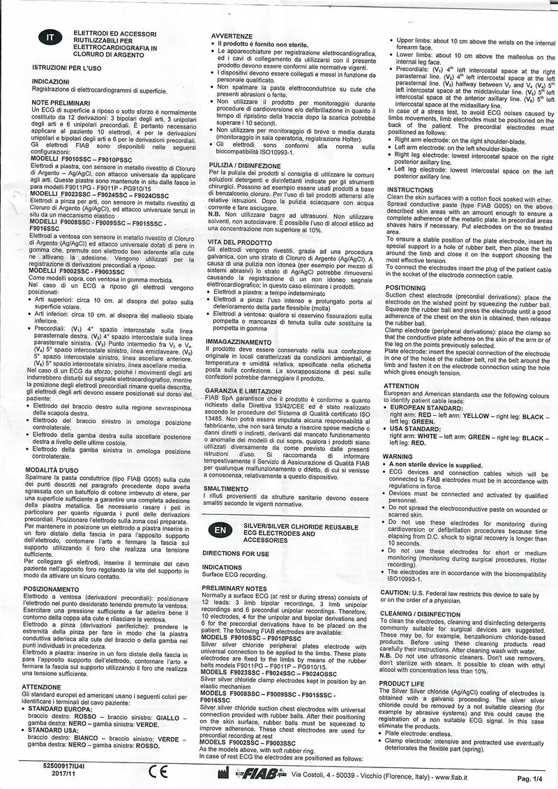 Fiab f9008ssc electrode precordiali suction cup for ECG, diameter 15 mm, child, set of 6 pieces