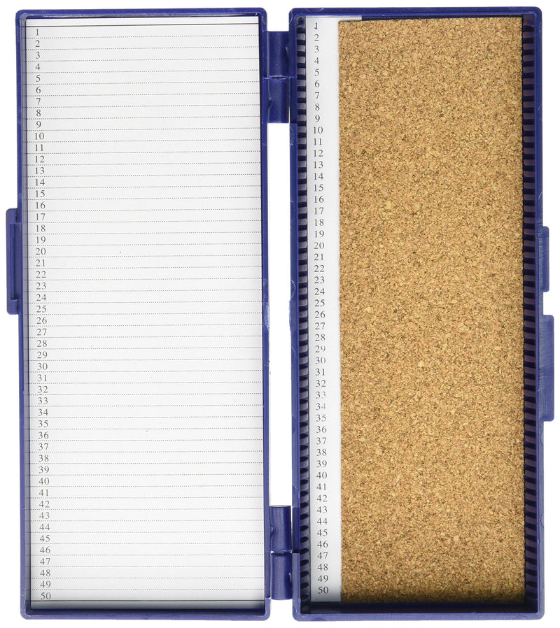 Globe Scientific 513077B ABS Plastic Slide Storage Box for 50 Slides, Cork Lined, Blue