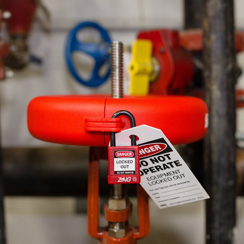 Lockout Safety Supply 7247 Gate Valve Lockout, 6.5" - 10" Wheel, Red