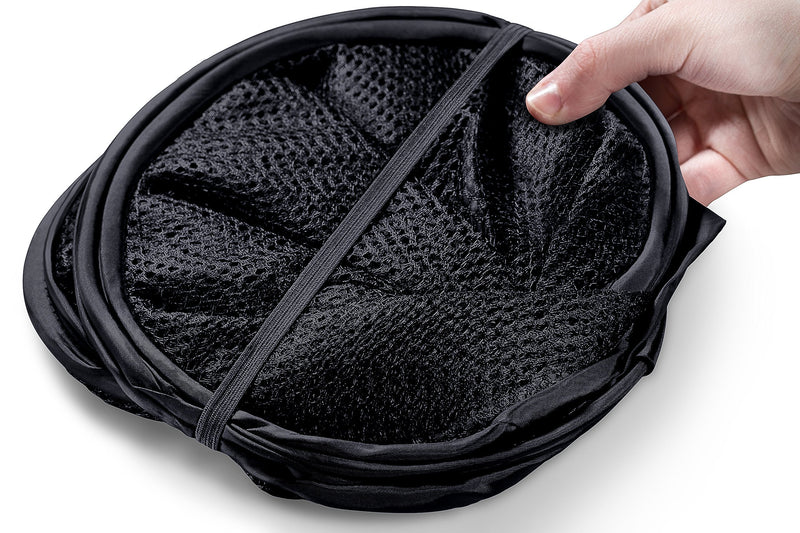 Mesh Popup Laundry Hamper - Portable, Durable Handles, Collapsible for Storage and Easy to Open. Folding Pop-Up Clothes Hampers are Great for The Kids Room, College Dorm or Travel. (Black | Set of 2) Single Hamper, 2-Pack Black