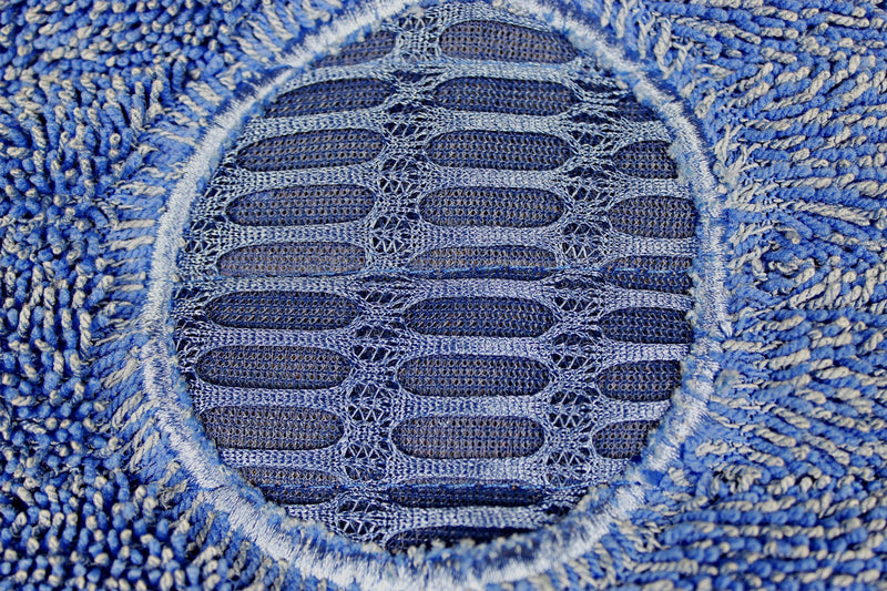 CleanAide Professional Twist Yarn Microfiber Mop Pads with Scrubbing Spot Cleaning â€“ Reusable Washable Hook and Loop Head Replacements for Wet and Dry Mopping (Blue, 24 inches, 6-Pack) Blue
