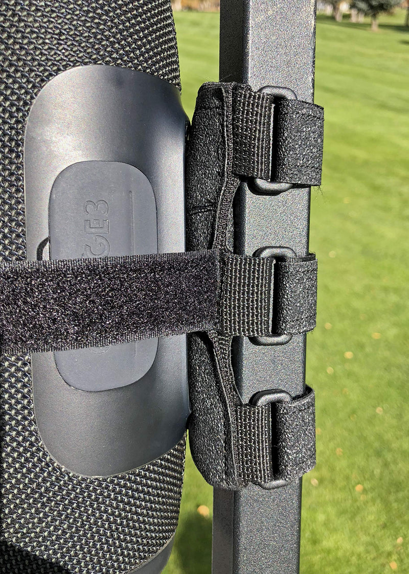 The Original Bushwhacker Portable Speaker Mount for Golf Cart Railing - Adjustable Strap Fits Most Bluetooth Wireless Speakers Attachment Accessory Holder Bar Rail