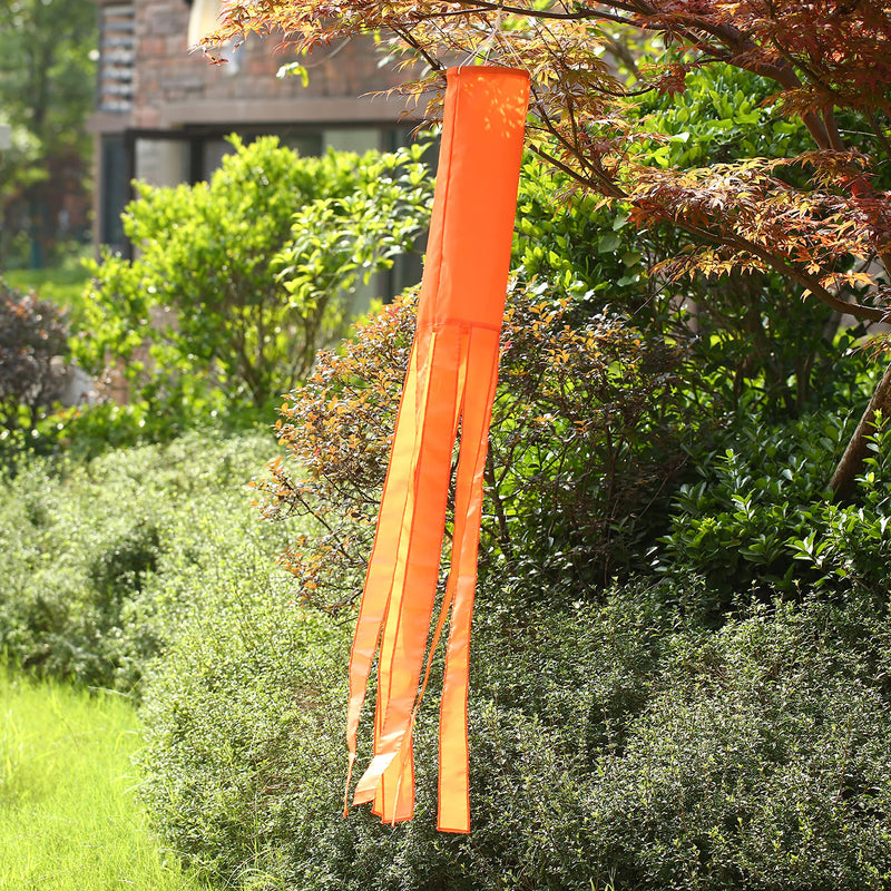 MSFHHA Orange Flag WindSock Solid Color 2 Pack Stripes Wind Socks for Yard and Garden Flag, 60 inch Orange windsock