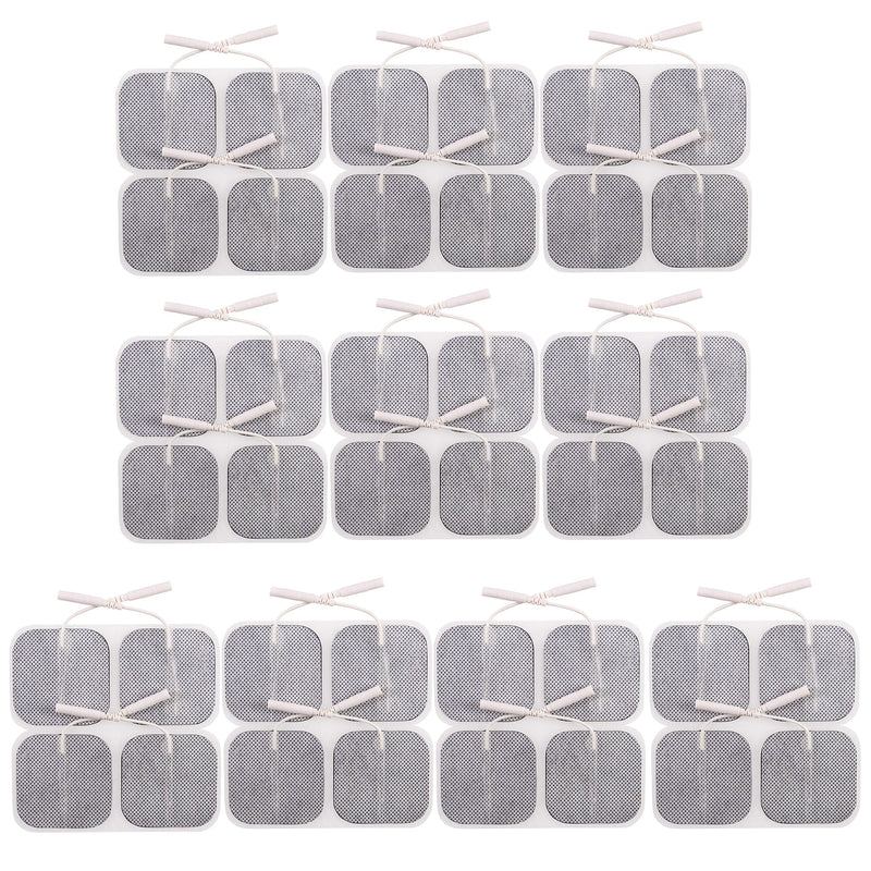 BodyMed TENS/EMS Unit 4 Electrode Pads 2"x2" Square, 10 Pack, Self-Adhesive, Reusable Electrodes - Fabric Back for Flexibility, Includes Gel