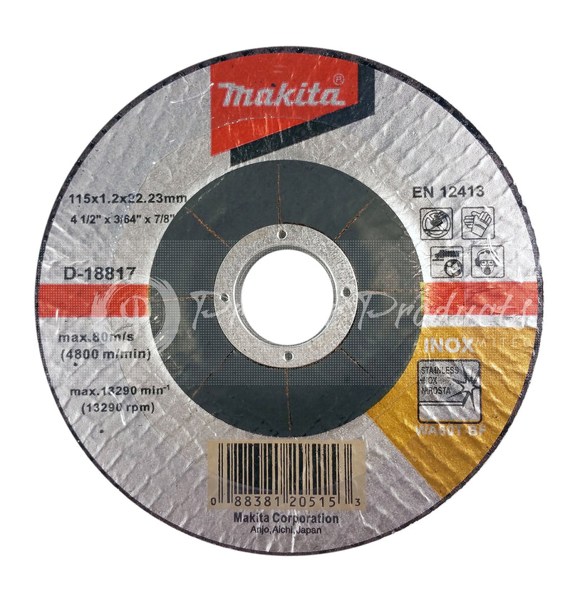 Makita 10 Pack - 4.5" Cut Off Wheels For Grinders - Flush Cutting For Stainless Steel/INOX - 4-1/2" x .045 x 7/8-Inch