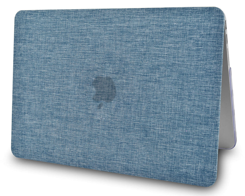 KECC Compatible with MacBook Air 13 inch Case 2020 2019 2018 Release A1932 Retina Display + Touch ID Protective Plastic Hard Shell + Keyboard Cover (Blue Fabric) Blue Fabric