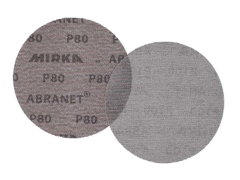 Mirka Abranet mesh sanding discs Ø 150 mm Velcro / grain P80 / 50 pieces / for sanding wood, filler, paint, plastic / dust-free sanding / 5424105080 Single