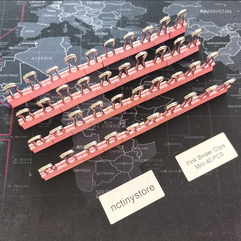 Nctinystore Colored Binder Clips Mini Metal Clamp 5/8-IN / 0.6-inch / 15-mm (Pink, 40-Count) Pink Mini 40-pcs