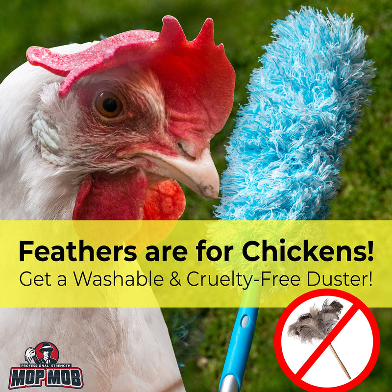 Extendable Washable Microfiber Duster and Blind Cleaner w/ Pivoting Head and Extension Pole. Telescopic Arm and Flexible Heads for Easy Ceiling and Cobweb Dusting. Detachable Dusters = Quick Cleaning