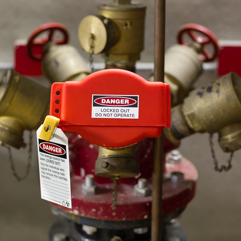 Lockout Safety Supply 7271 Adjustable Gate Valve Lockout, 25 mm - 165 mm, Red