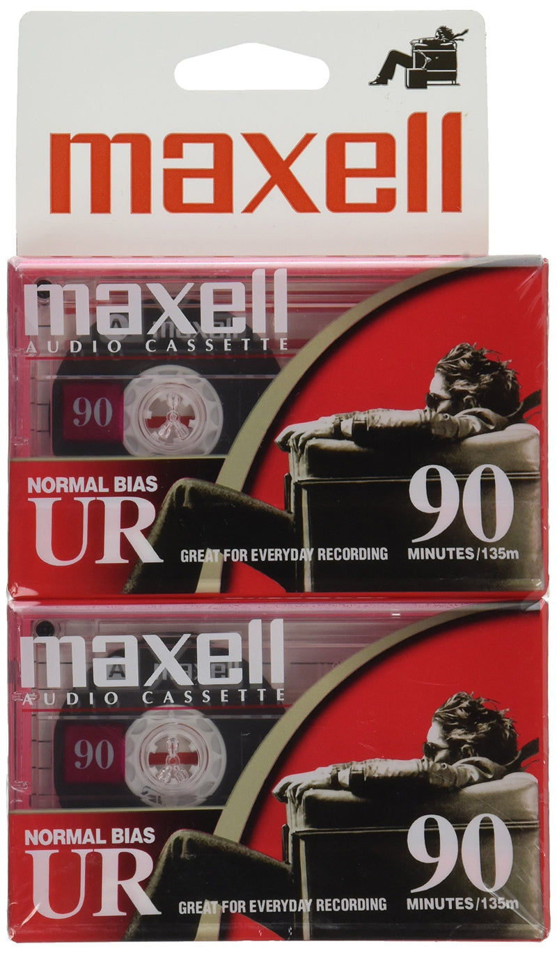 Maxell 108527 Optimally Designed Flat Packs with Low Noise Surface 90 Min Recording Time Per Cassette (2 pack)