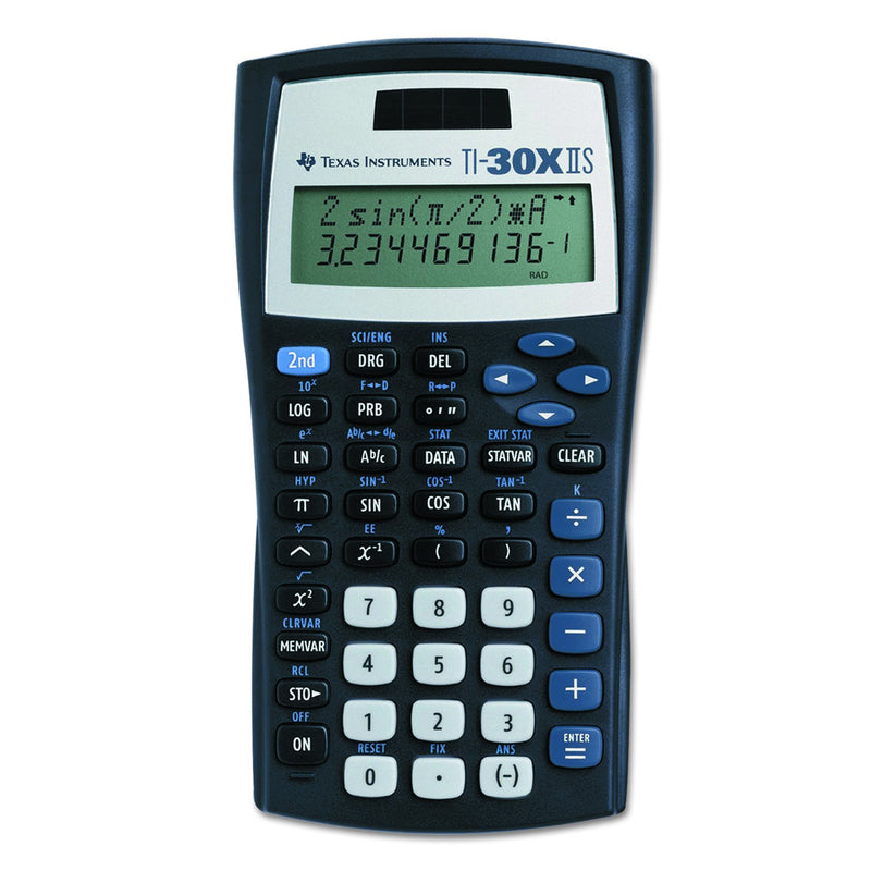 Texas Instruments TI-30XIIS Scientific Calculator, Black with Blue Accents Single Pack