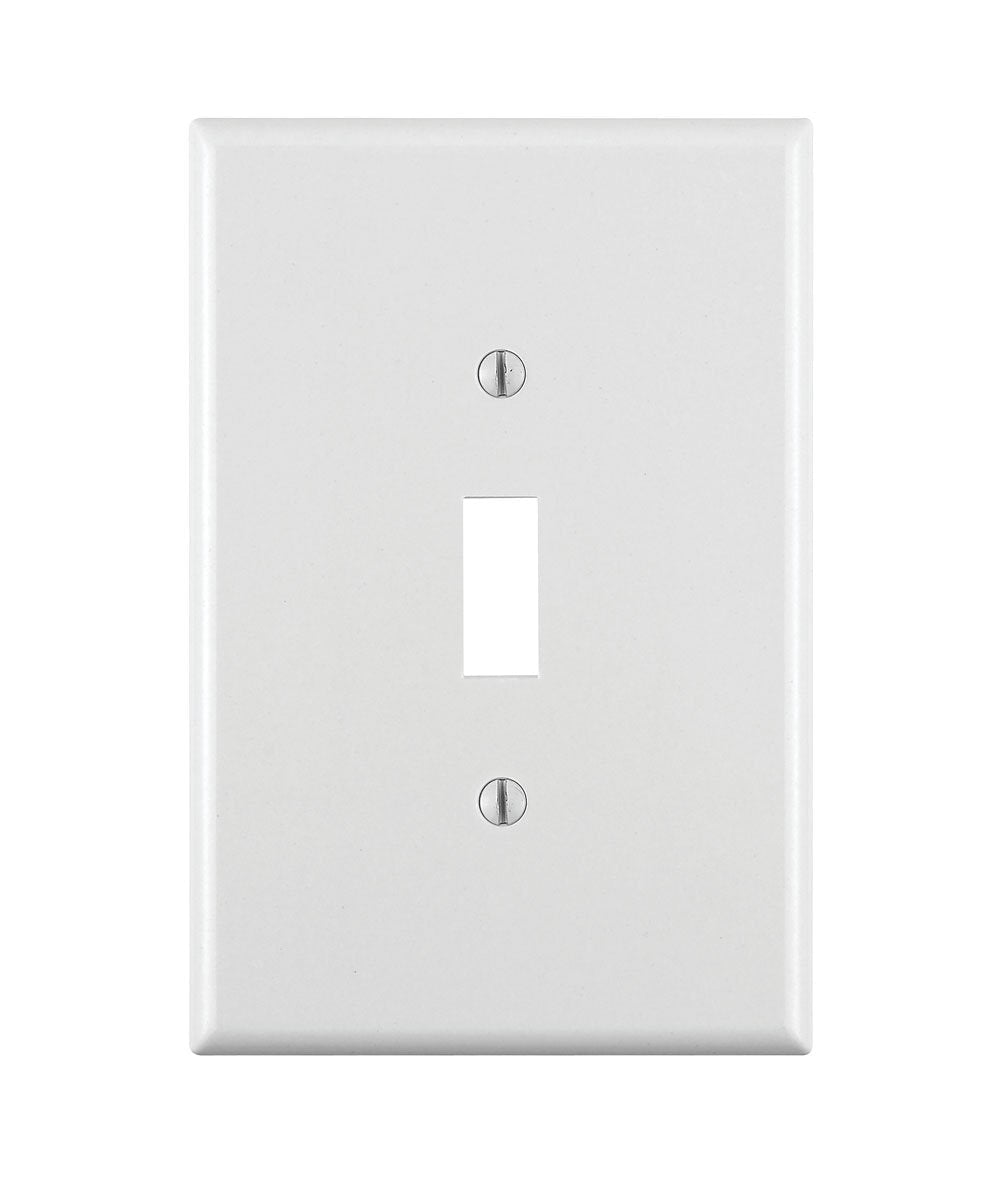 Leviton 88101 1-Gang Toggle Device Switch Wallplate, Oversized, Thermoset, Device Mount, White 1 Pack