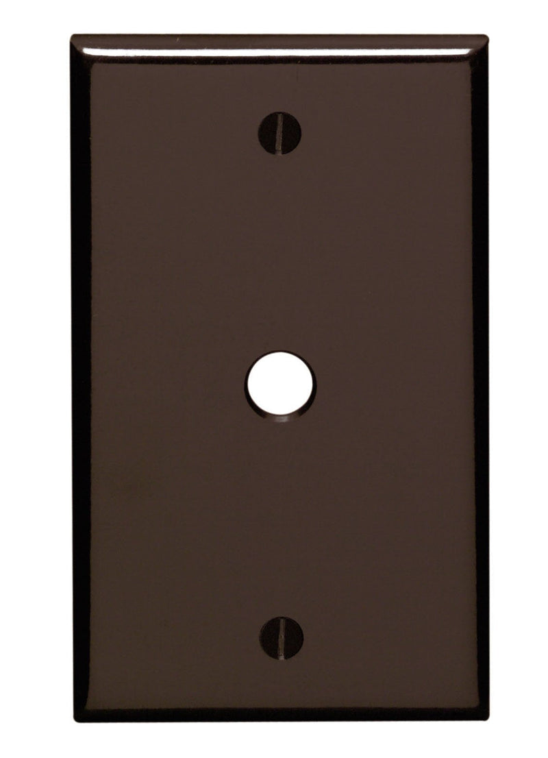 Leviton 85013 1-Gang .406 Inch Hole Device Telephone/Cable Wallplate, Standard Size, Thermoset, Box Mount, Brown