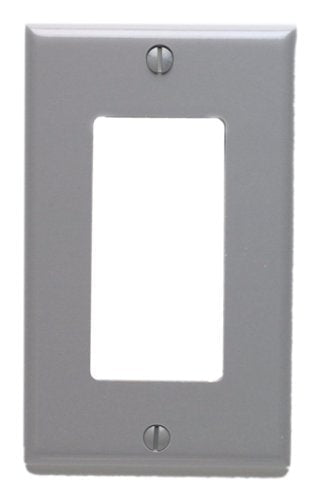 Leviton 80401-GY 1-Gang Decora/GFCI Device Decora Wallplate, Standard Size, Thermoset, Device Mount, Gray 1 Pack