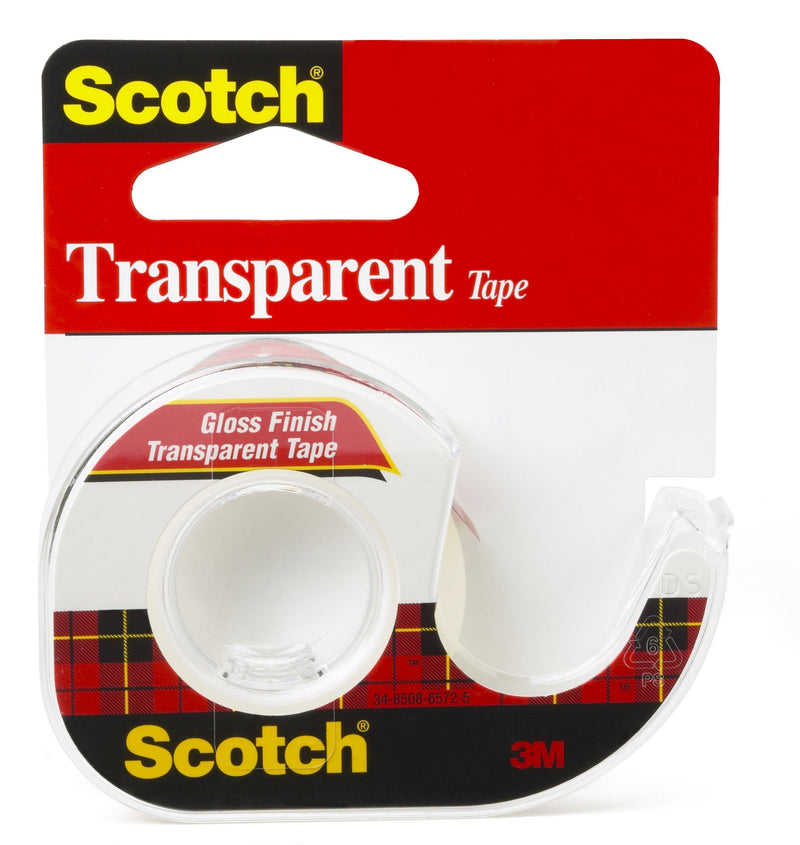 Scotch Transparent Tape, 1/2 in x 1000 in, 1 Dispenser/Pack (174)