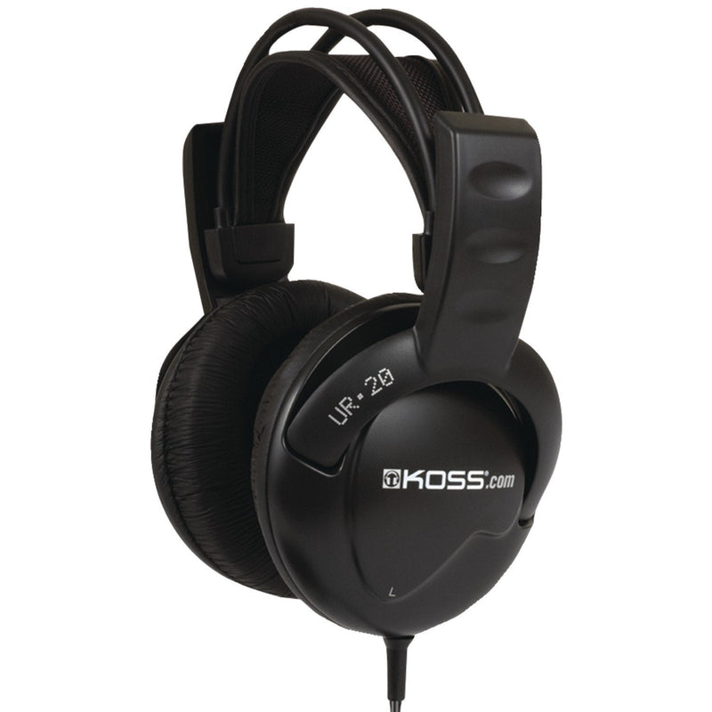 Koss UR20 Over-Ear Headphones, Flexible Sling Headband, Black UR-20 Standard Packaging