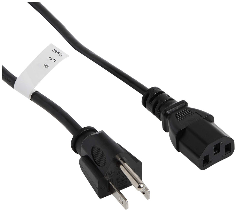 StarTech.com 6ft Standard Computer Power Cord (NEMA 5-15 to IEC 60320 C13) - 18 AWG Replacement IBM AC Power Cable for PC or Monitor -125V, 10A (PXT101),Black 6 ft/2 m 1 Pack